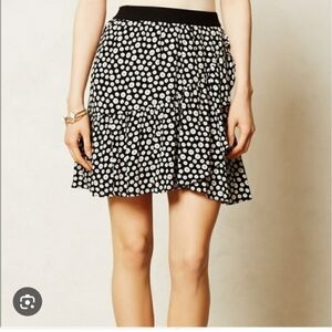 Maeve Black and White Polka Dot Skirt